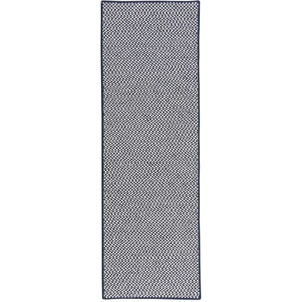 Colonial Mills Outdoor Houndstooth Tweed Area Rug, Navy: 2-ft x 4-ft