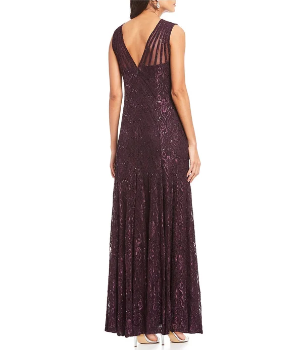 Womens Ru0026M Richards Sleeveless Mermaid Gown 16 Champagne