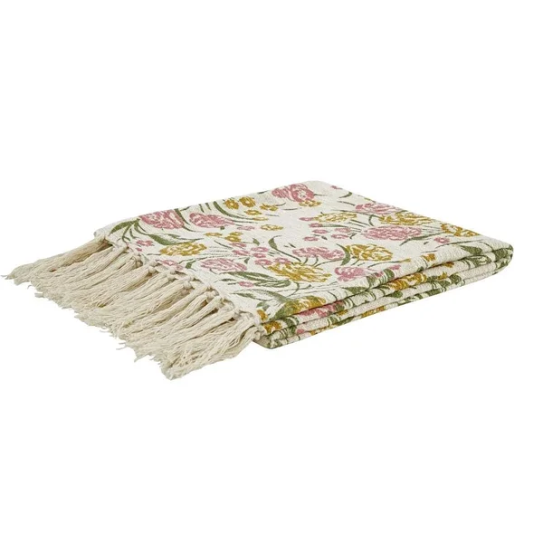 VHC Brands, Madeline Floral Printed Woven Throw 60x50