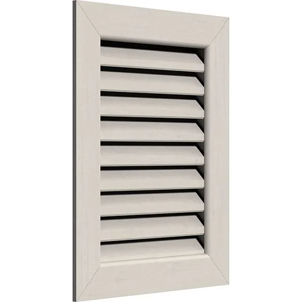 28 inchw x 36 inchh Vertical Gable Vent (33 inchw x 41 inchh Frame Size): Primed - Functional, Smooth Western Red Cedar Gable Ven