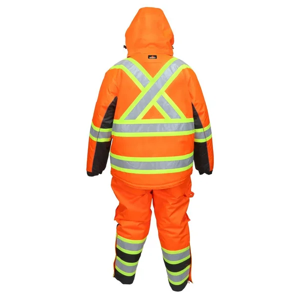 MCR Safety VT31JH Vortex Type R Class 3 Insulated X-Back Black Bottom Rain Jacket - 5XL