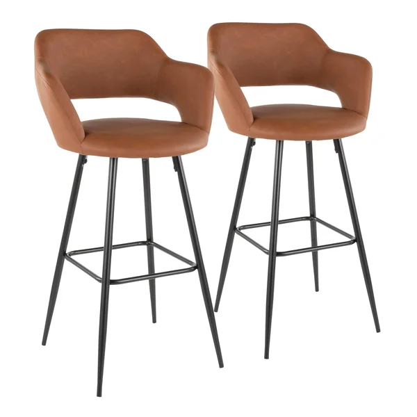 Carson Carrington Vallen Faux Leather Bar Stools (Set of 2) Cream