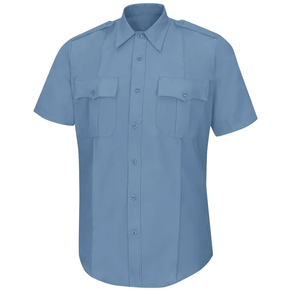 Horace Small Men's Sentry Short Sleeve Shirt with Zipper - Blue - 14.5