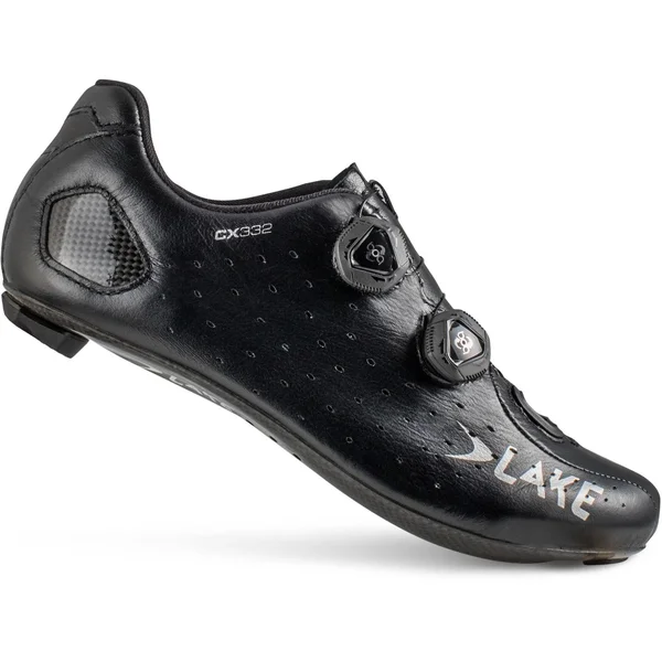 Lake CX332 Wide Cycling Shoe - Men's Black/Silver, 41.5