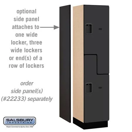Salsbury Industries 18-27168blk 18x22 Wide Double Tier &S& Style Designer Wood Locker - 1 Wide - 6 Feet High - 18 Inches Deep