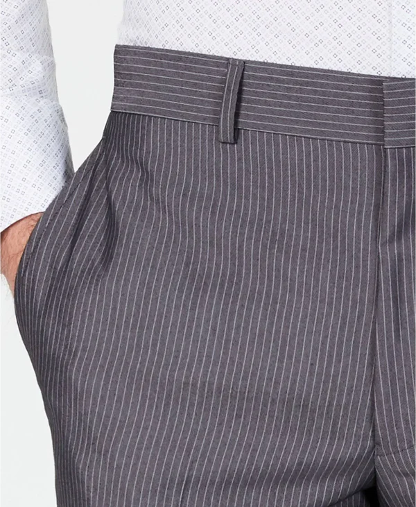 Kenneth Cole Unlisted Men's Slim-Fit Medium Gray Stripe Suit - Grey