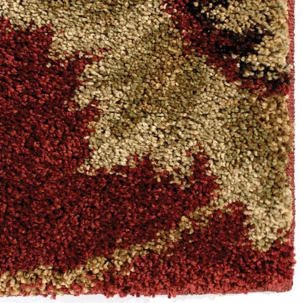 Carolina Weavers Grand Comfort Collection Floral Tendon Shag Area Rug - Beige