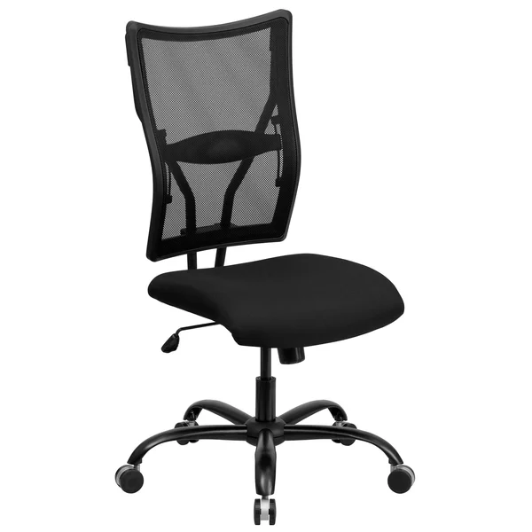 44.75x22 Black Mesh Back Swivel Ergonomic Armless Office Chair