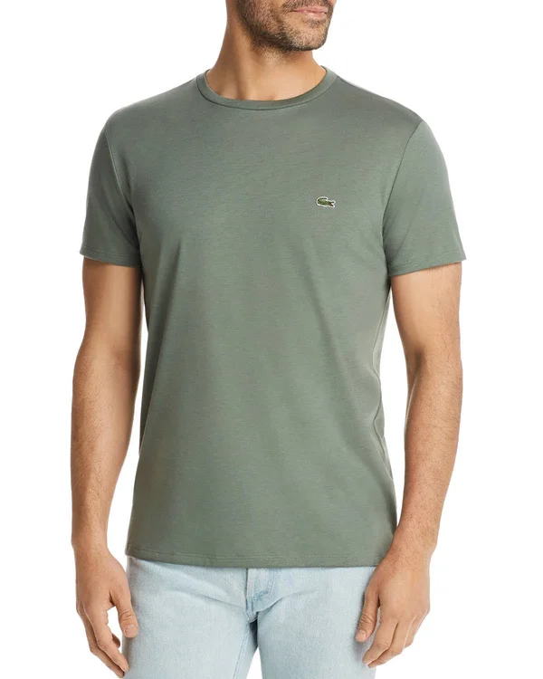 Lacoste Men's Crew Neck Pima Cotton Jersey T-Shirt - Red, Xs