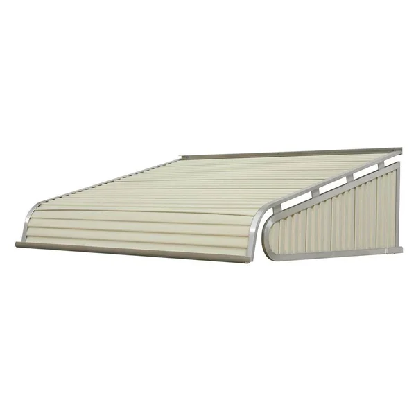 NuImage Awnings 1500 40-in Wide x 48-in Projection Almond Solid Slope Door Fixed Awning in Off-White - K150804005