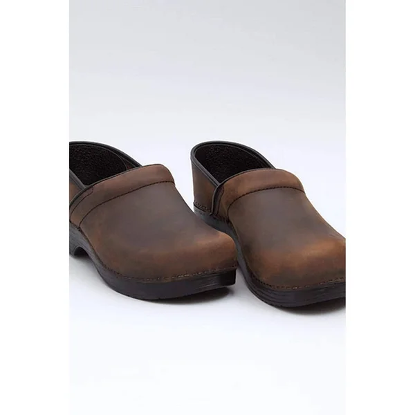 Dansko Professional (Antique Brown Oiled Leather) Men's Clog Shoes
