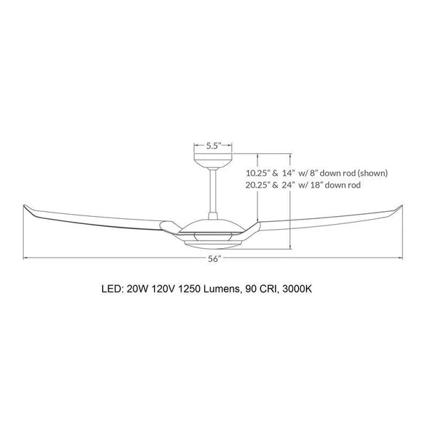 Modern Fan Company - IC2-DB-56-DK-570-CC IC/Air2 56x22 Ceiling
