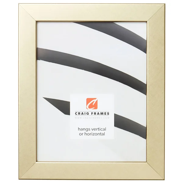 Craig Frames Bauhaus 125 - Modern Brushed Gold Picture Frame, 12 x 12 inch