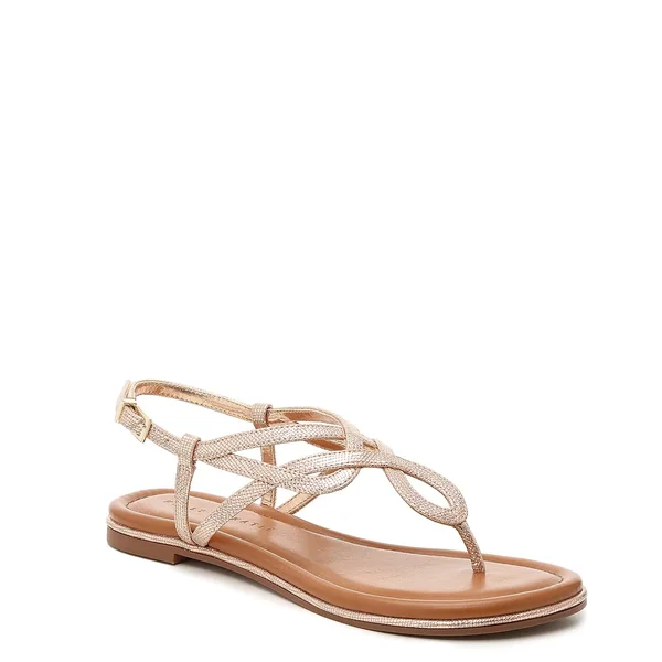 Women's Kelly & Katie Peggie Sandal - Rose Gold Metallic Faux Leather - Size 6