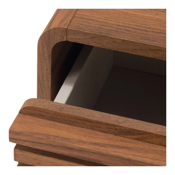 New Pacific Direct Wilson Slat Side Table, Walnut