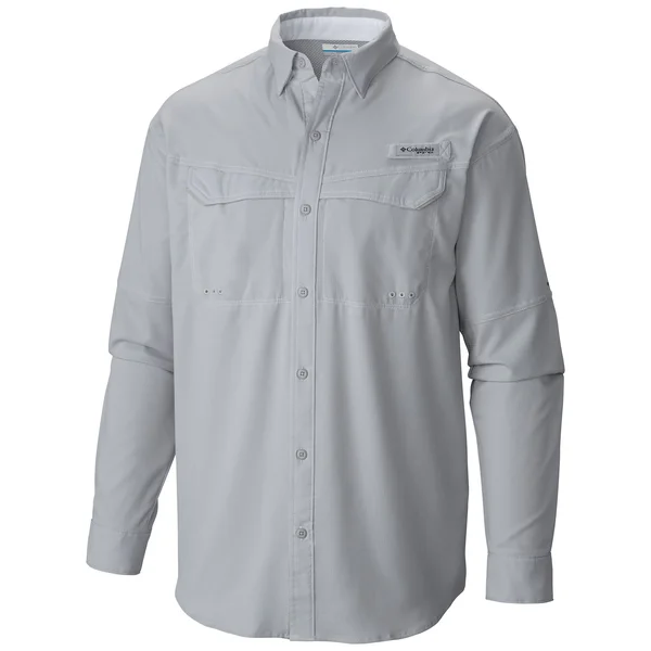 Columbia Men's Low Drag OffShore Long Sleeve Shirt - Extended Sizes (4XL Cool Grey/White)