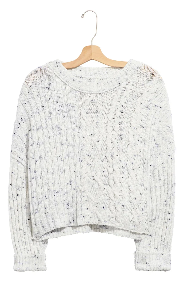 Free People on Your Side Pullover Sweater - Blue Combo
