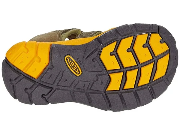 Keen Kids& Seacamp II CNX Sandal - 10 - Military Olive - Saffron