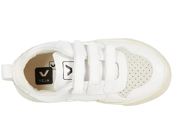Veja White & Grey V-10 Sneakers - Size: 24 Unisex Toddler Kids from Childrensalon
