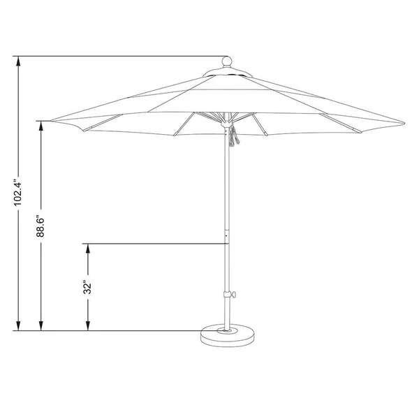 California Umbrella 11 Feet Fiberglass Market Umbrella Po DVent Bronze/Pacifica/Black