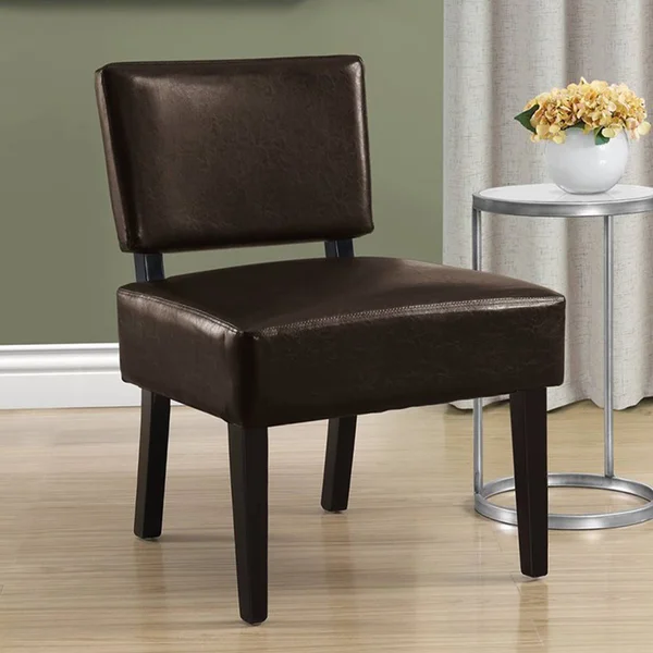 27.5x22 x 22.75x22 x 31.5x22 Charcoal, Foam, Solid Wood, Leather-Look - Accent Chair