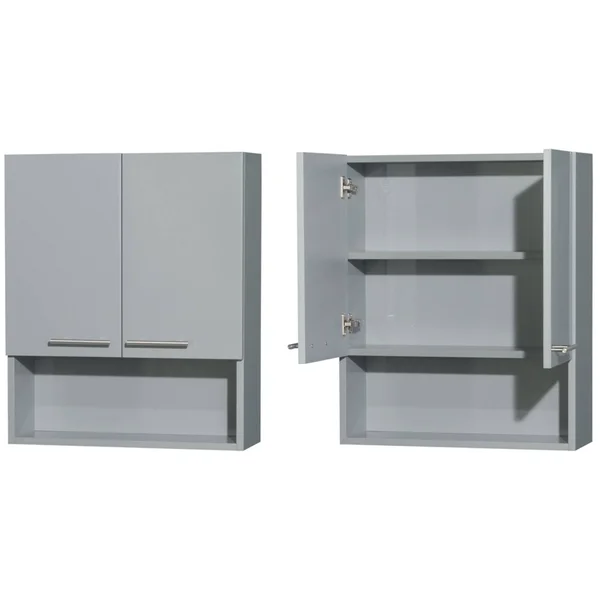 Wyndham Collection - Amare, Bathroom Wall-Mounted Storage Cabinet in Dove Gray (Two-Door)