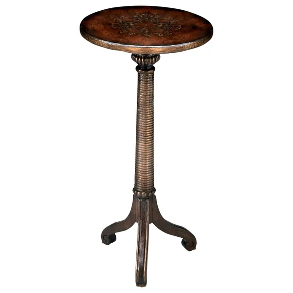 Butler Brown and Gold Pedestal Table