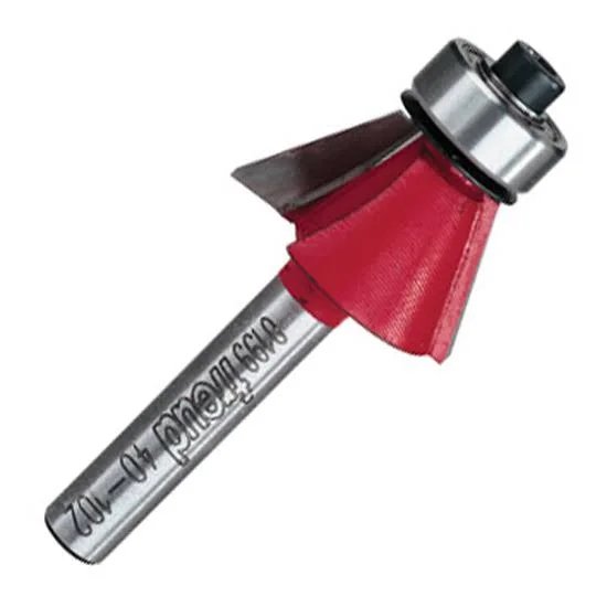 Industrial Carbide Chamfer Bit 15/16in Dia x 1/2in Bearing Dia x 1/2in Height x 25* Angle x 1/4in Sh