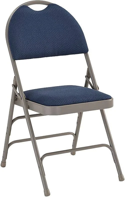 Flash Furniture Triple Braced Fabric Armless Folding Chair - Navy, 12/Pack 12HAMC705AF3NVY