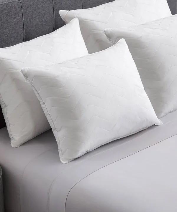 Hotel Collection Cotton Quilted Pillow by Cozy Classics - White - King - Set of 4