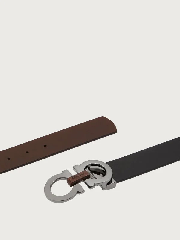 Salvatore Ferragamo Men's Reversible Leather Belt - Black Size 40