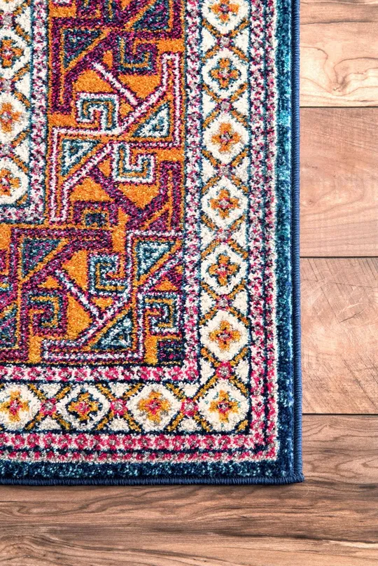 nuLOOM Marisela Tribal Area Rug, 9& 10x22 x 14&, Navy