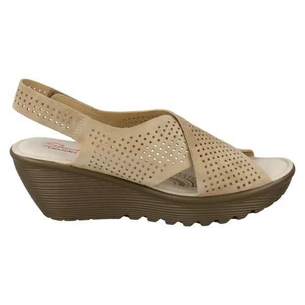 Skechers Women's Parallel Infrastructure Platform Slingback - Size: 11, Dark Natural
