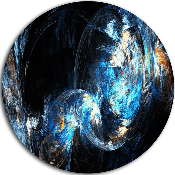Designart &Colored Smoke Blue& Graphic Art Print on Metal Size: 23x22 H x 23x22 W x 1x22 D
