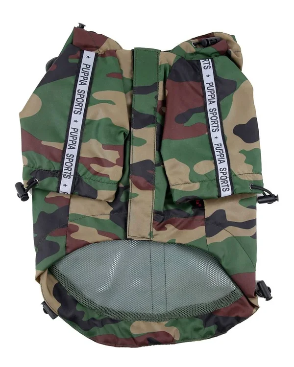 Base Jumper Raincoat Wind Breaker by Puppia - Camo - Small