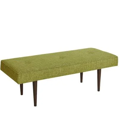 Brayden Studio Foweler Tufted Woven Linen Upholstered Bench Upholstery: Zuma Wasabi