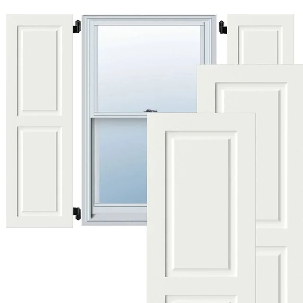 Ekena Millwork CWR15X037UNC 15x22W x 37x22H Exterior Composite Raised Panel Shutters (Per Pair) - Unfinished