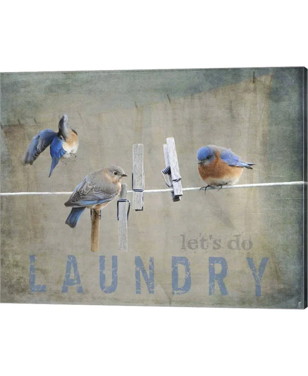 Metaverse Jai Johnson 'Laundry Day Bluebirds' Canvas Art, Size: Medium