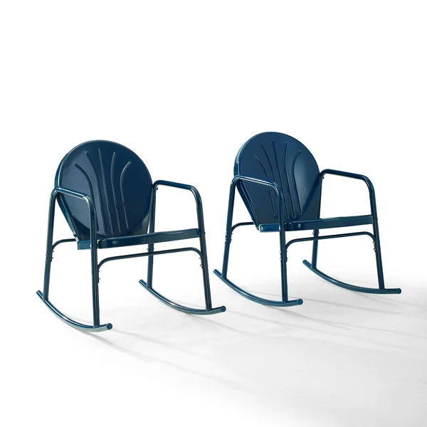 Crosley Griffith 2pc Outdoor Rocking Chair Set - Navy Gloss