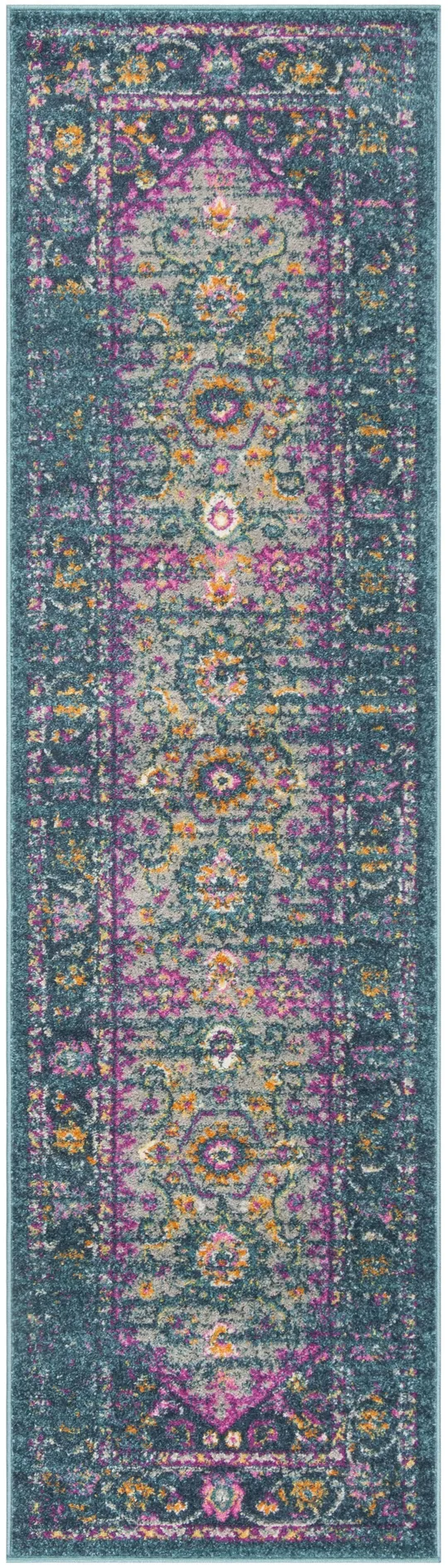 Safavieh Madison Blue/ Fuchsia Rug (9& x 12&)