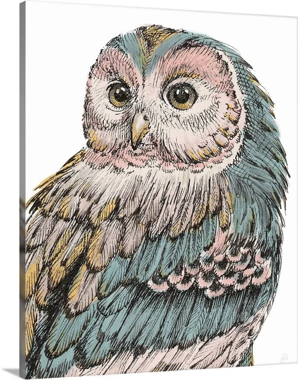 Beautiful Owls I Pastel - Canvas Wall Art, 16x20, Great Big Canvas