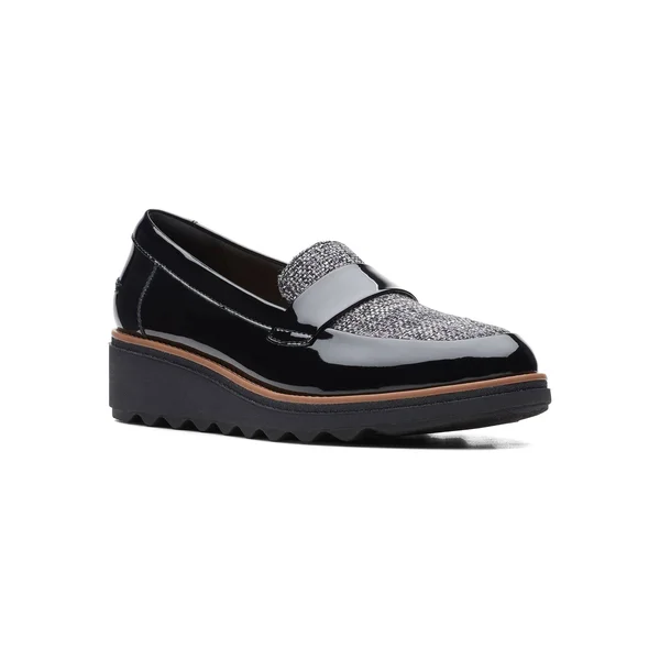 Clarks Sharon Gracie Women's Loafers - Size: 10, Black Tweed