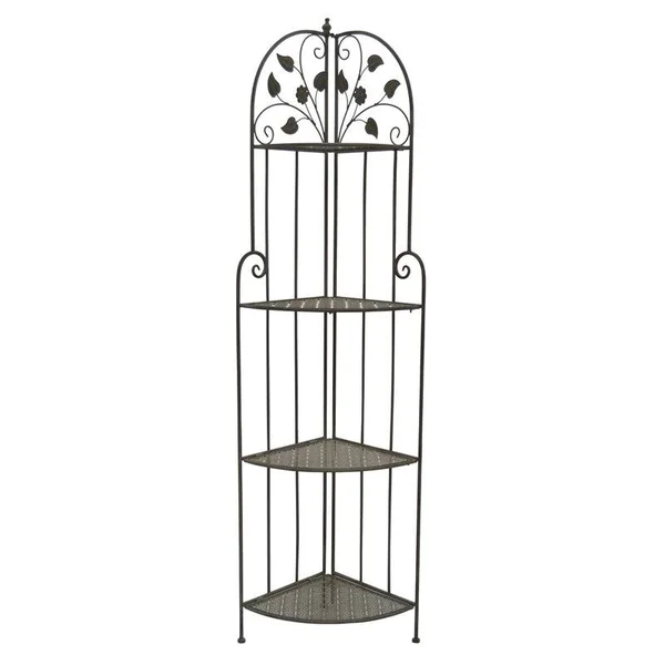 Plutus Brands PBTH92450 Metal Plant Stand in Gray Metal