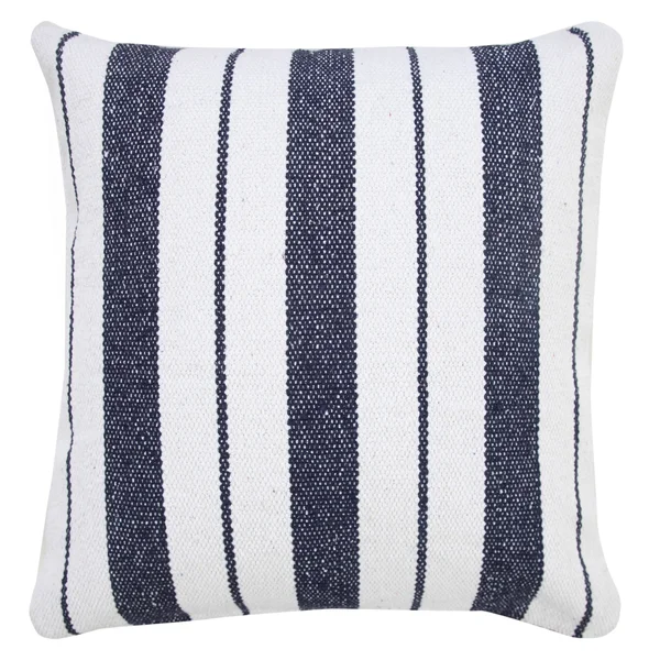 Triple Center Striped Throw Pillow - Bright Blue/White