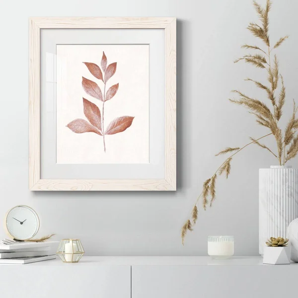 Red Leaf I-Premium Framed Print - Ready to Hang - 23X32 - Grey