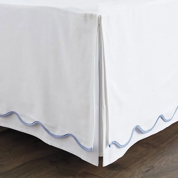 Emma Scalloped Bedskirt Sage Full - Ballard Designs