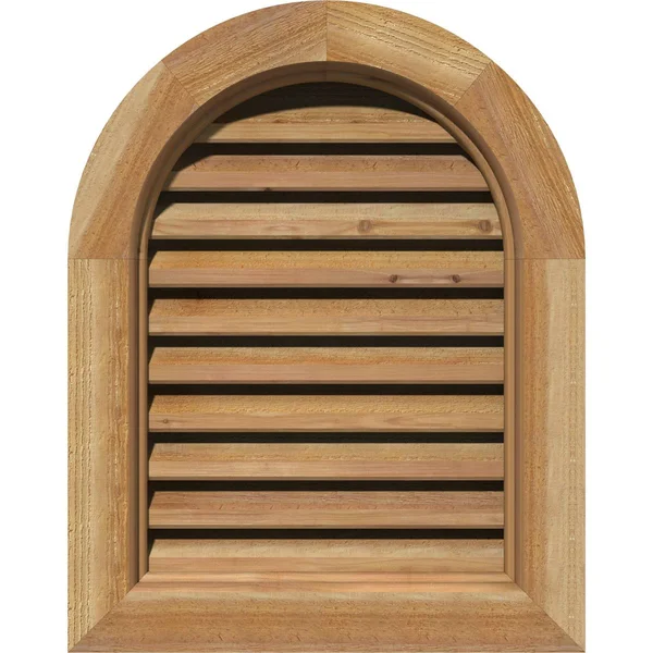 Ekena Millwork GVWRT18X2800RFUWR 18x22W x 28x22H Round Top Gable Vent (23x22W x 33x22H Frame Size): Unfinished - Functional, Roug
