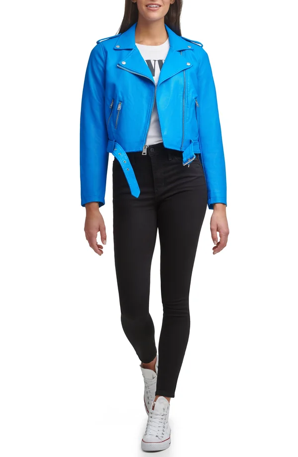 Levi&s Women's Faux-Leather Moto Jacket - Oyster