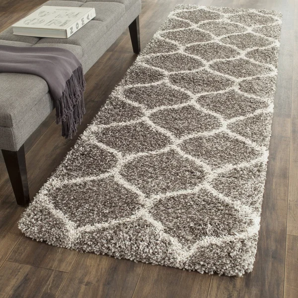 Safavieh Hudson Shag SGH280B Grey - Ivory Rug 7& x 7& Round