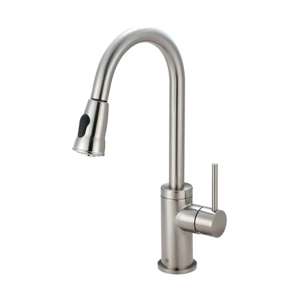 Pioneer Motegi Pull Down Single Handle Kitchen Faucet; Brushed Nickel